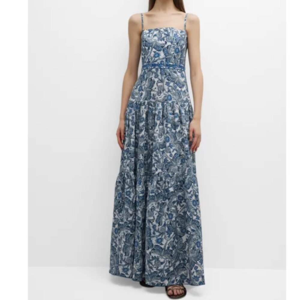 Agua By Agua Bendita: Lima Libélulas Noche Embellished Printed Maxi Dress